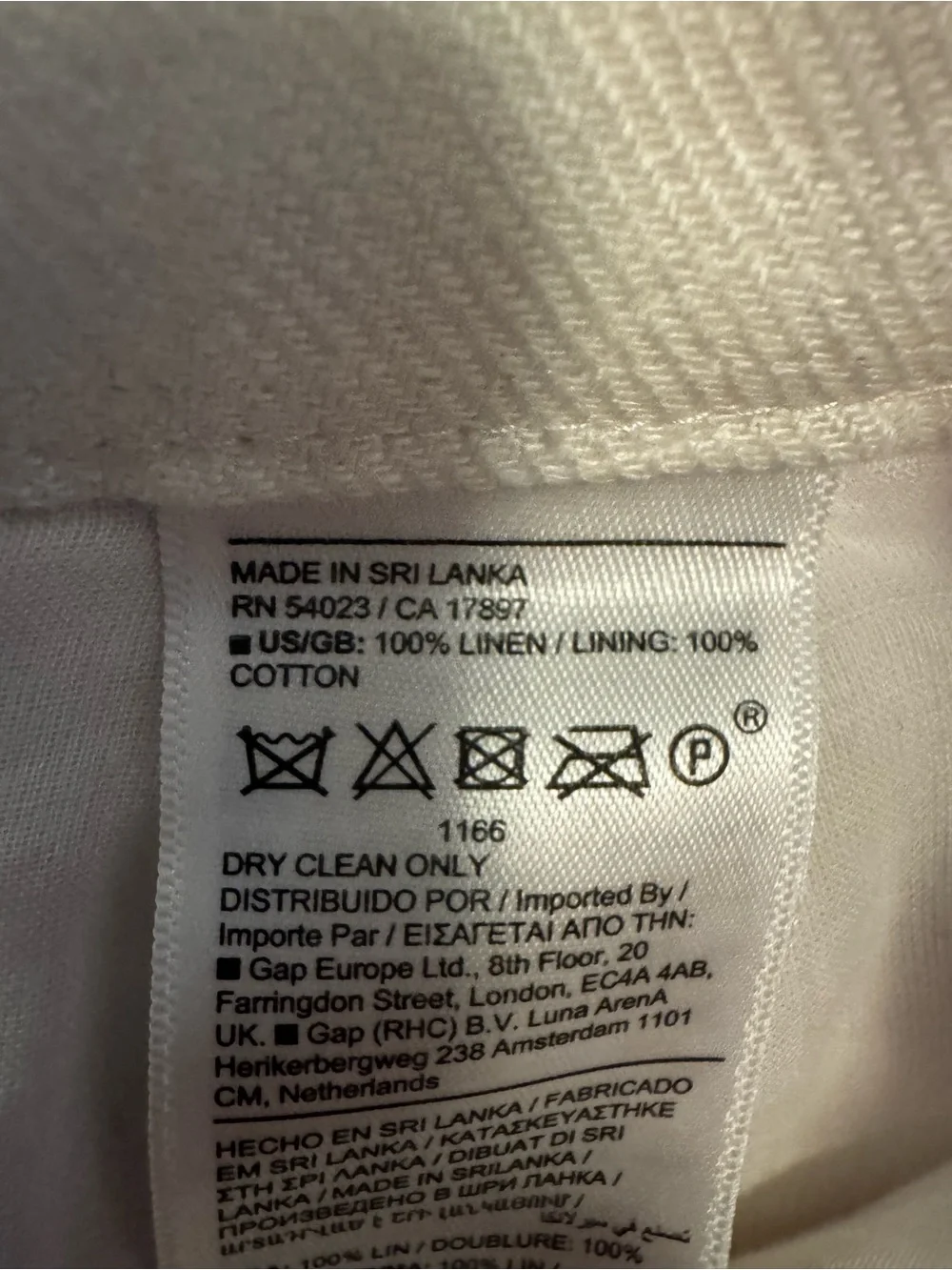 Banana Republic White Linen Cargo Pants